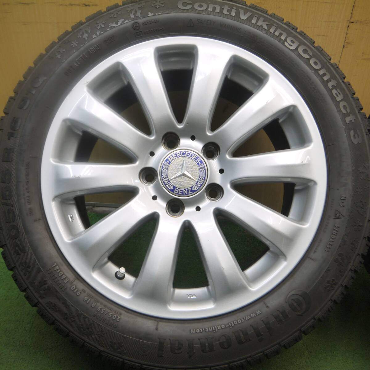 バリ溝 8.5分★ベンツ等 EuroForsch スタッドレス 205/55R16 コンチネンタル バイキング コンタクト3 PCD112/5H★4052411Hス
