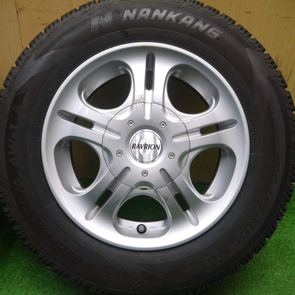 4本!21年★スタッドレス 155/80R13 ナンカン アイスアクティバ AW-1 RAVRION ラブリオン PCD100 114.3/4H マルチ★4103007Hス