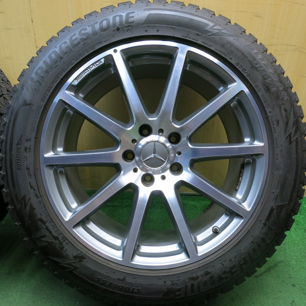 センサー付!バリ溝!21年!キレイ!9.5分★ベンツ W463 A Gクラス ゲレンデ G63 純正 AMG 275/50R20 スタッドレス ブリヂストン ブリザック DM-V3 20インチ PCD130/5H★5082801HAス