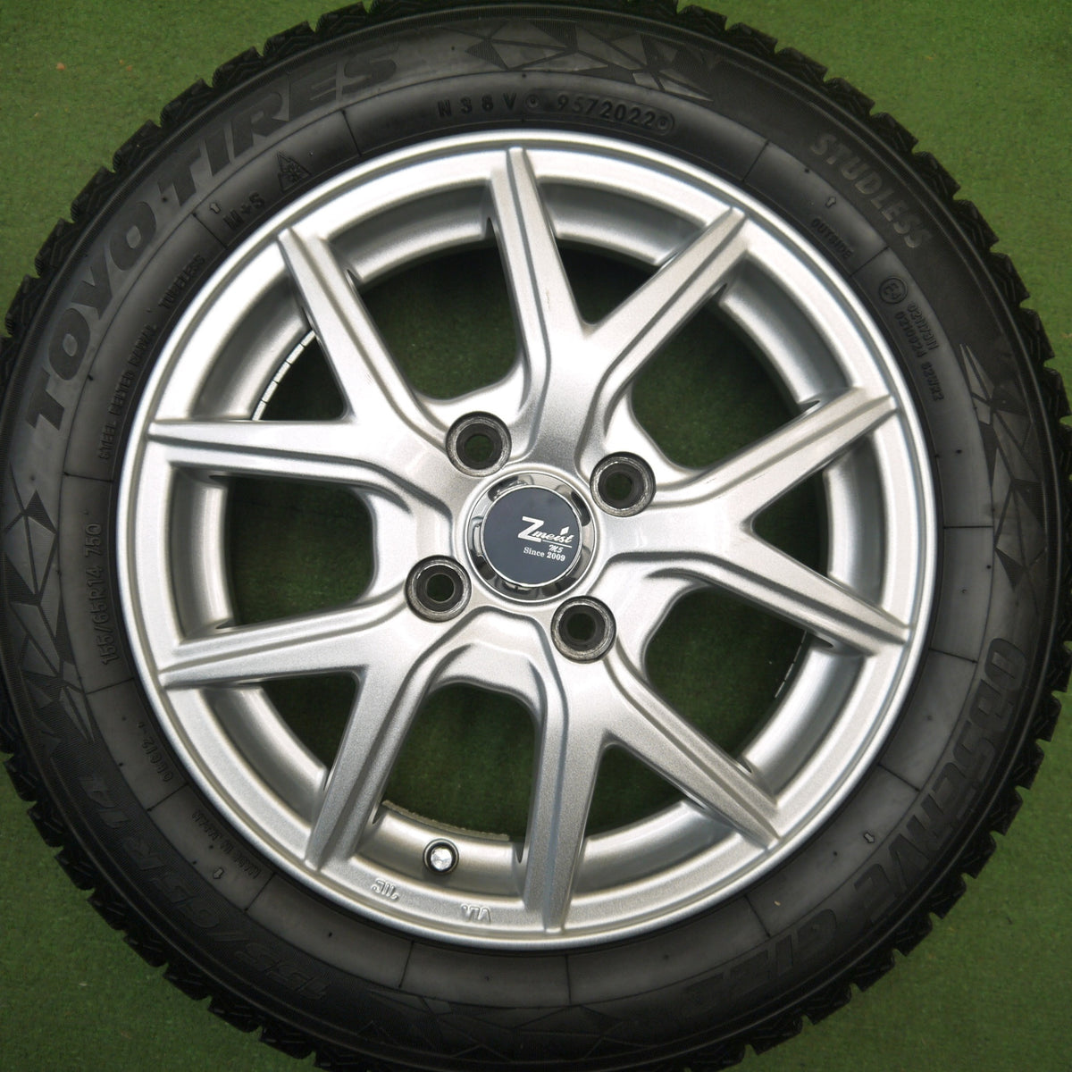 バリ溝!22年!キレイ!9分★スタッドレス 155/65R14 トーヨー オブザーブ GIZ Zmeist M5 14インチ PCD100/4H★6013001Hス