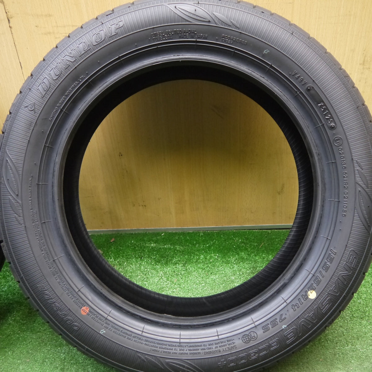 新車外し!25年★155/65R14 ダンロップ エナセーブ EC300+ タイヤ 14インチ N-BOX デイズ ルークス タント ムーヴ ミライース 等★6021806Hノタ