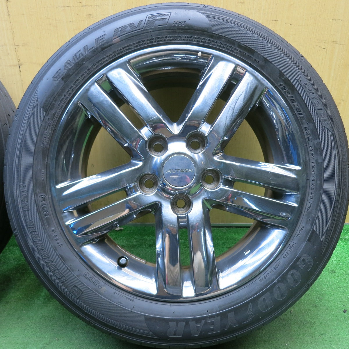 4本価格★日産 セレナ ライダー 純正 AUTECH 195/60R16 グッドイヤー イーグル RVF ECO オーテック 16インチ PCD114.3/5H★5091109HAノ