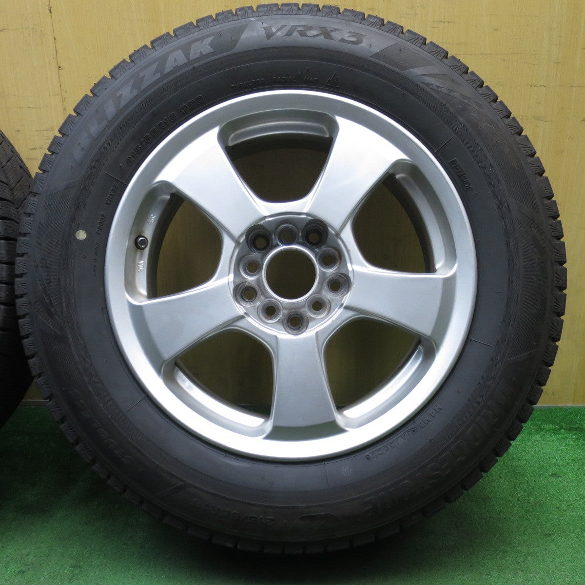 バリ溝!22年!ほぼ10分★スタッドレス 215/65R16 ブリヂストン ブリザック VRX3 社外 アルミ 16インチ PCD 100 114.3/5H マルチ★5053006NJス