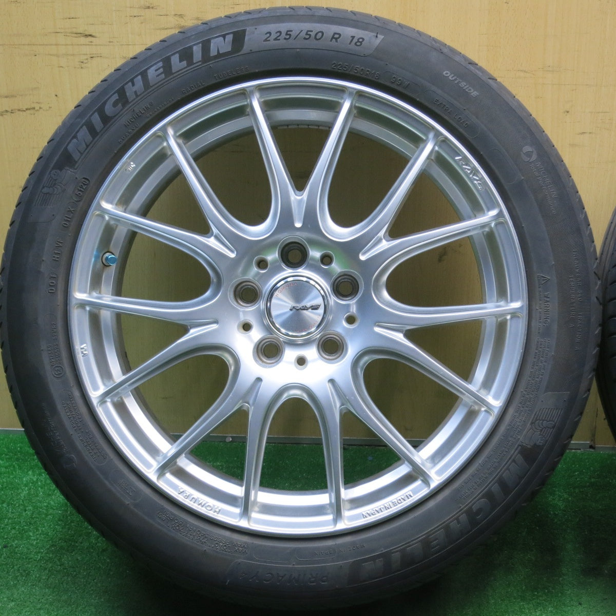 キレイ★RAYS HOMURA 2X7 PLUS 225/50R18 ミシュラン プライマシー4 レイズ ホムラ 2×7 プラス 18インチ PCD114.3/5H★5042302NJノ