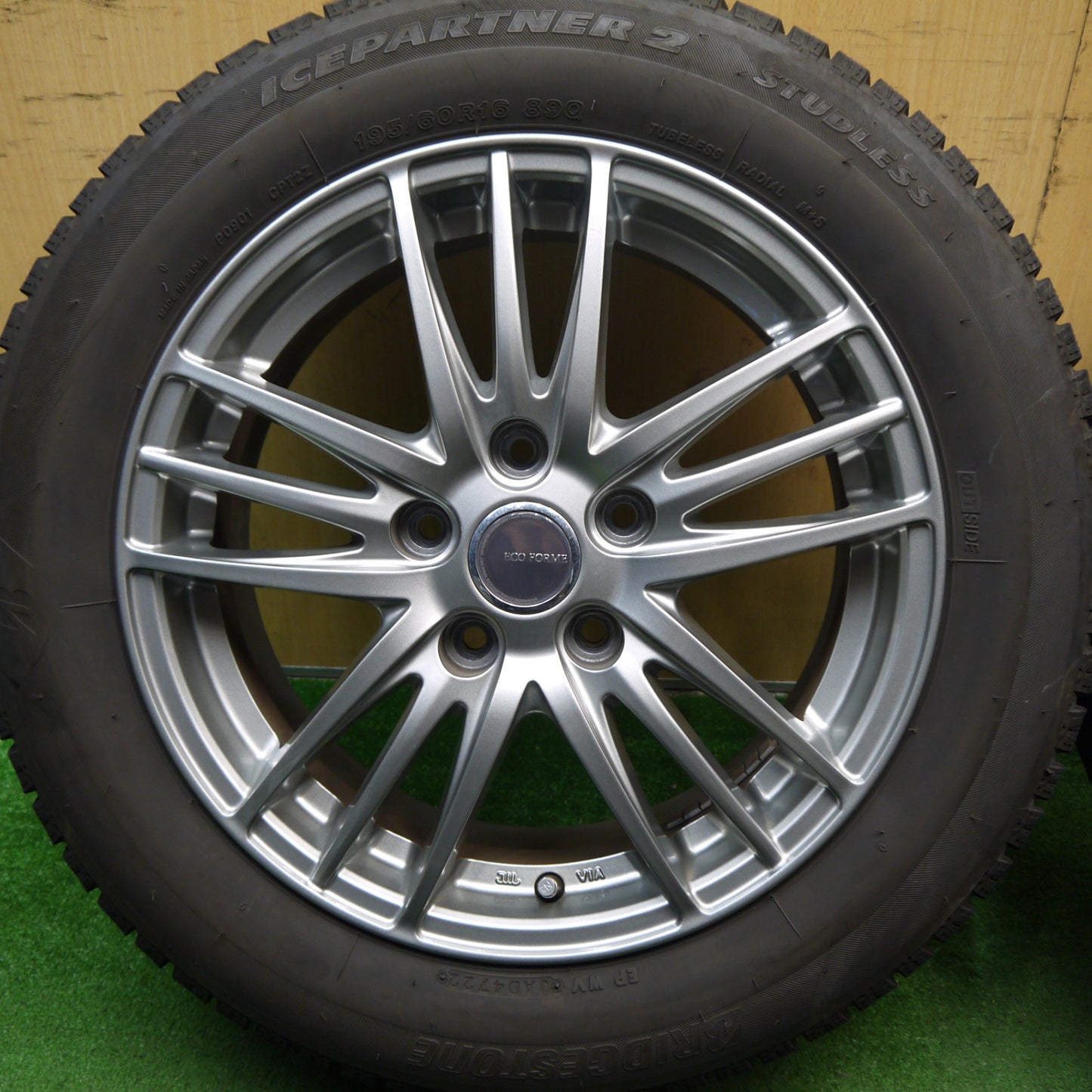 キレイ!22年★スタッドレス 195/60R16 ブリヂストン アイスパートナー2 ECO FORME エコフォルム 16インチ PCD114.3/5H★5060916Hス