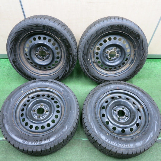 超バリ溝!21年!ほぼ10分★スタッドレス 195/60R15 ヨコハマ アイスガード iG70 60 スチール 15インチ PCD100/4H★4053002HAス