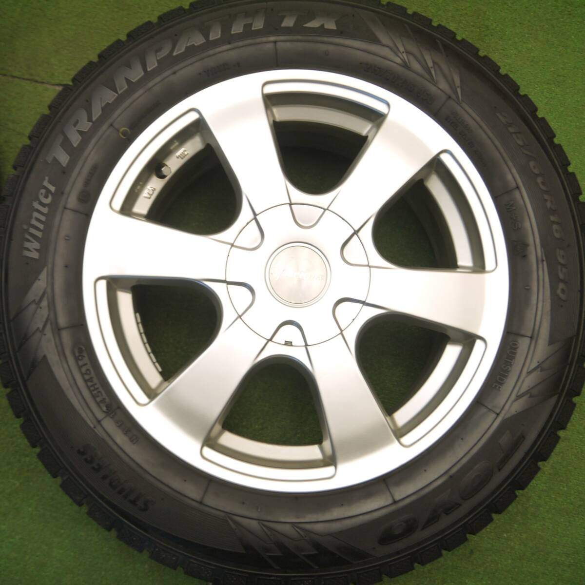 バリ溝!9.5分★スタッドレス 215/60R16 トーヨー ウインター トランパス TX Spacious 社外 アルミ 16インチ PCD100 114.3/5H マルチ★5012908Hス