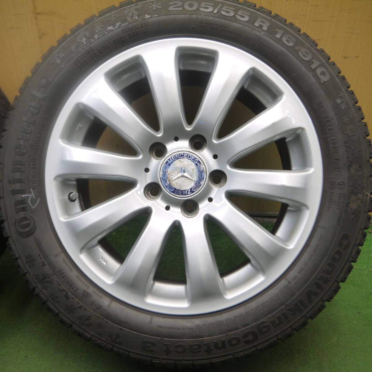 バリ溝 8.5分★ベンツ等 EuroForsch スタッドレス 205/55R16 コンチネンタル バイキング コンタクト3 PCD112/5H★4052411Hス