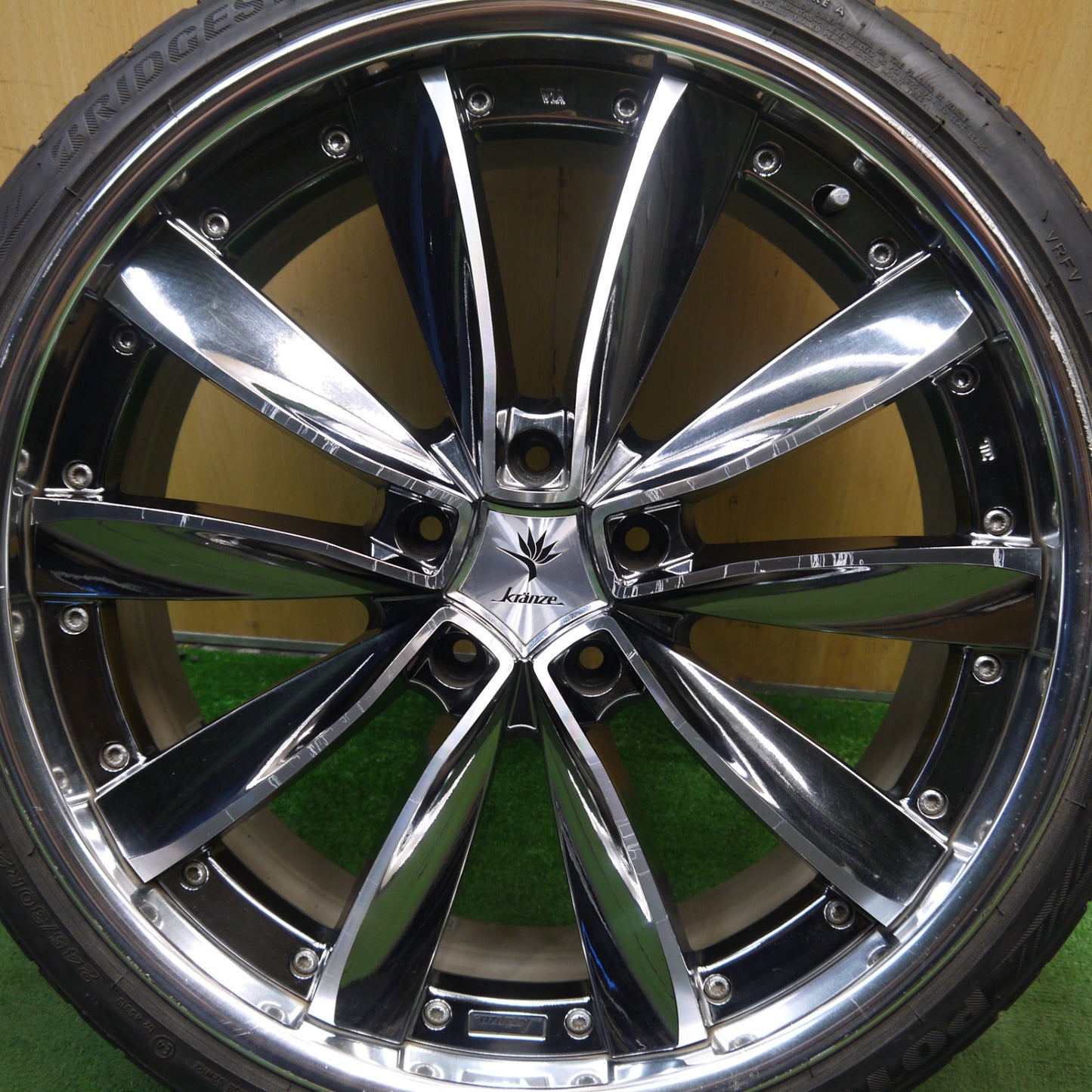 バリ溝!9.5分!1本★Kranze CHRISHNA 245/30R20 ブリヂストン ポテンザ S001 クレンツェ クリシュナ 20インチ PCD114.3/5H★5061008Hノ