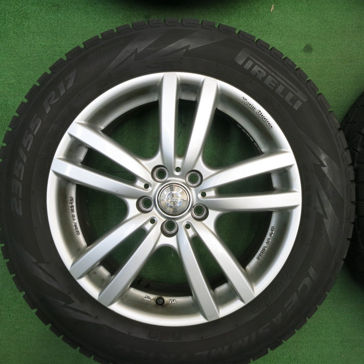 バリ溝!9分★フォレスター 等 235/55R17 スタッドレス ピレリ アイスアシンメトリコ Team Sparco チームスパルコ PCD100/5H★5051705TNス