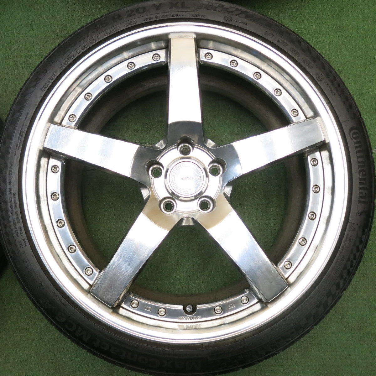 バリ溝!キレイ!9.5分★WORK GNOSIS GR3 255/35R20 285/35R20 コンチネンタル マックスコンタクト MC6 20インチ ワーク グノーシス PCD114.3/5H★5091112HAノ