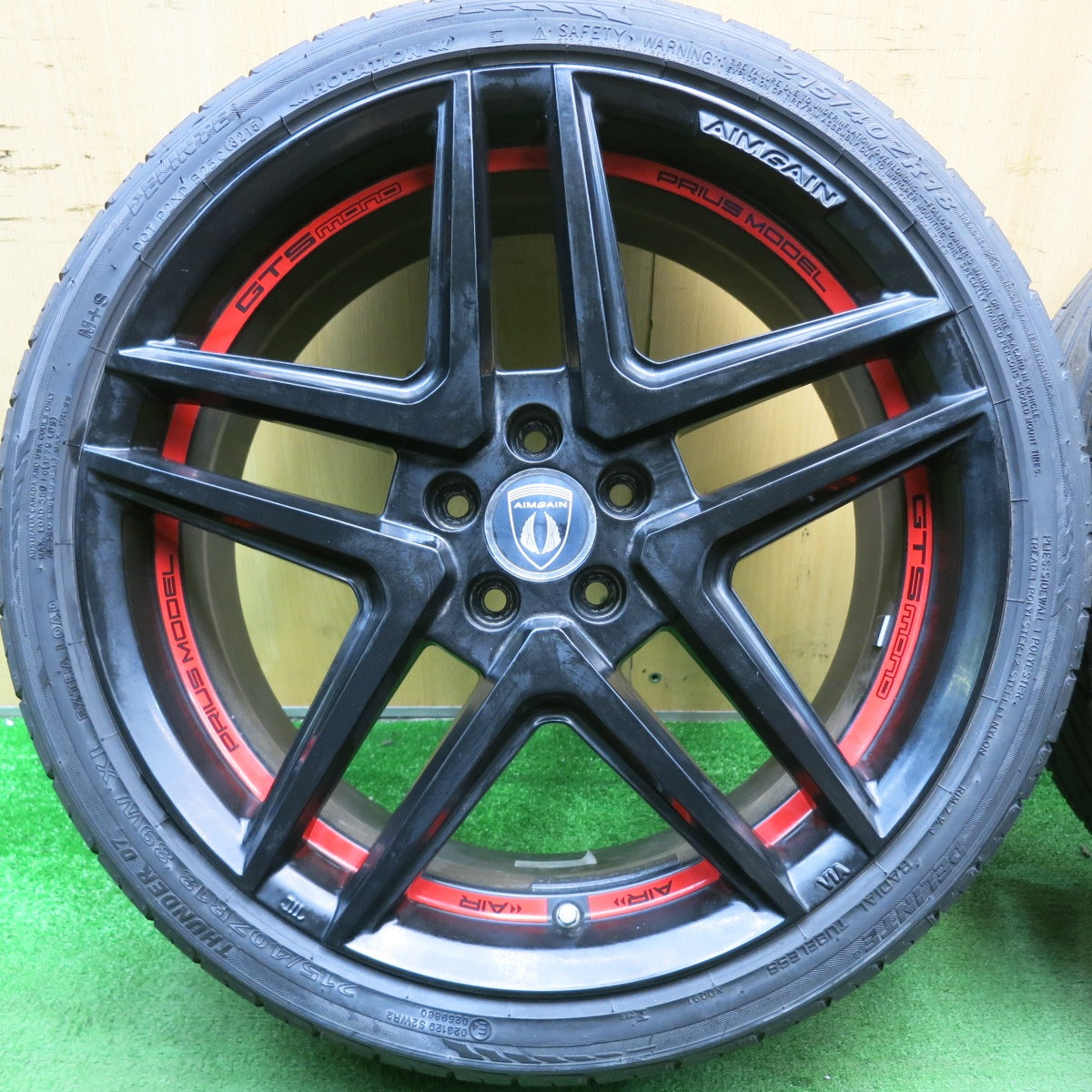 タイヤほぼ未使用★プリウス AIMGAIN PRIUS MODEL GTS MONO 215/40R18 デリンテ サンダー D7 エイムゲイン モノ 18インチ PCD100/5H★5052302HAノ