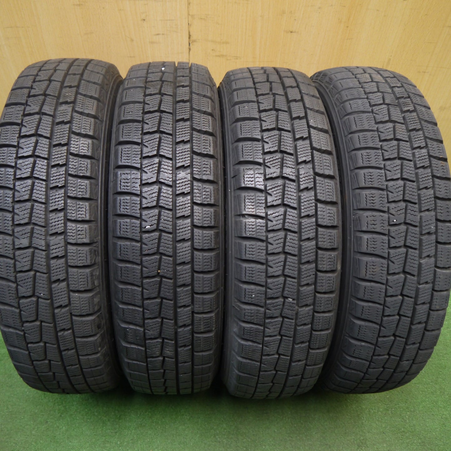 バリ溝!キレイ!9.5分以上★スタッドレス 155/65R14 ダンロップ ウインターマックス WM01 ZACK JP-812 MONZA 14インチ PCD100/4H★5041501Hス