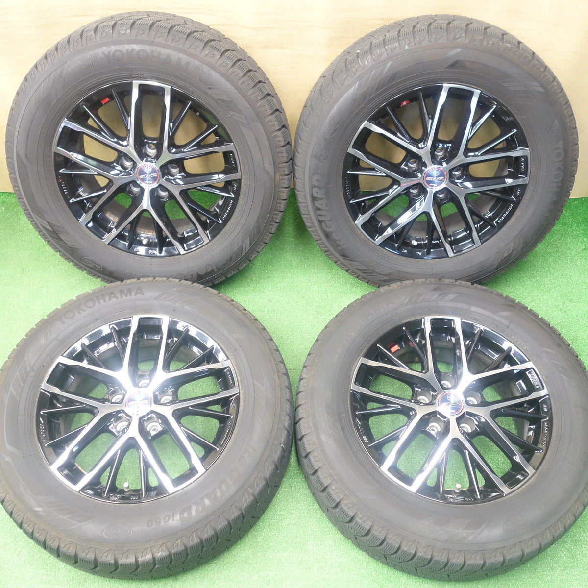 バリ溝!22年!キレイ!9.5分★スタッドレス 215/65R16 ヨコハマ アイスガード iG60 SMACK ENKEI AME スマック エンケイ 16インチ PCD114.3/5H★6021105KTス
