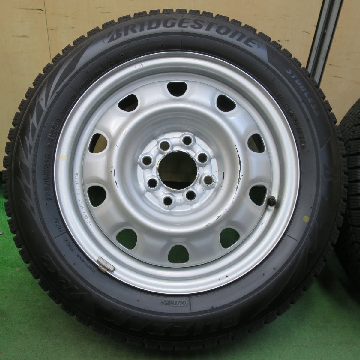 バリ溝!21年!キレイ!9分★スタッドレス 175/65R15 ブリヂストン ブリザック VRX2 TOPY スチール ホイール 15インチ PCD100 114.3/4H マルチ★5103005イス