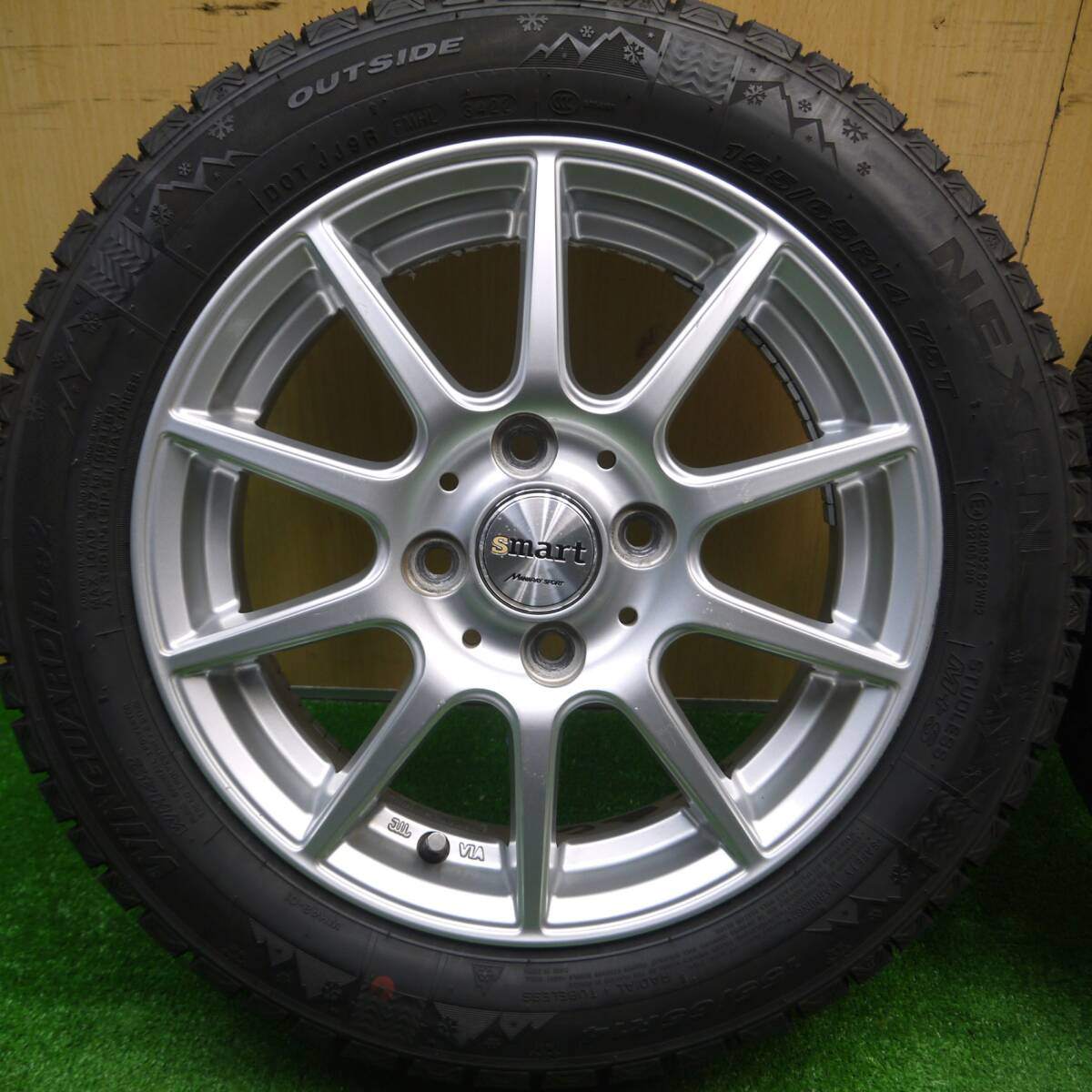 バリ溝!22年!9.5分★スタッドレス 155/65R14 ネクセン ウィンガード アイス2 WH42 smart MANARAY SPORT スマート マナレイ 14インチ PCD100/4H★5010601Hス