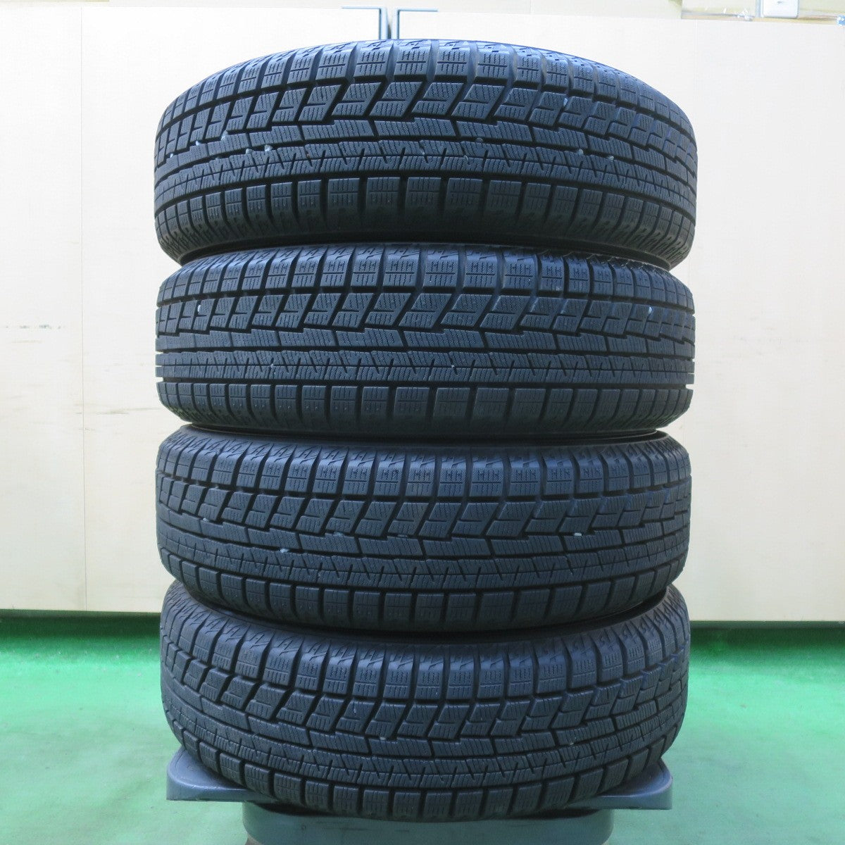 超バリ溝!22年!ほぼ10分★ダイハツ タント ムーヴ 等 純正 155/65R14 スタッドレス ヨコハマ アイスガード iG60 14インチ PCD100/4H★5053106イス