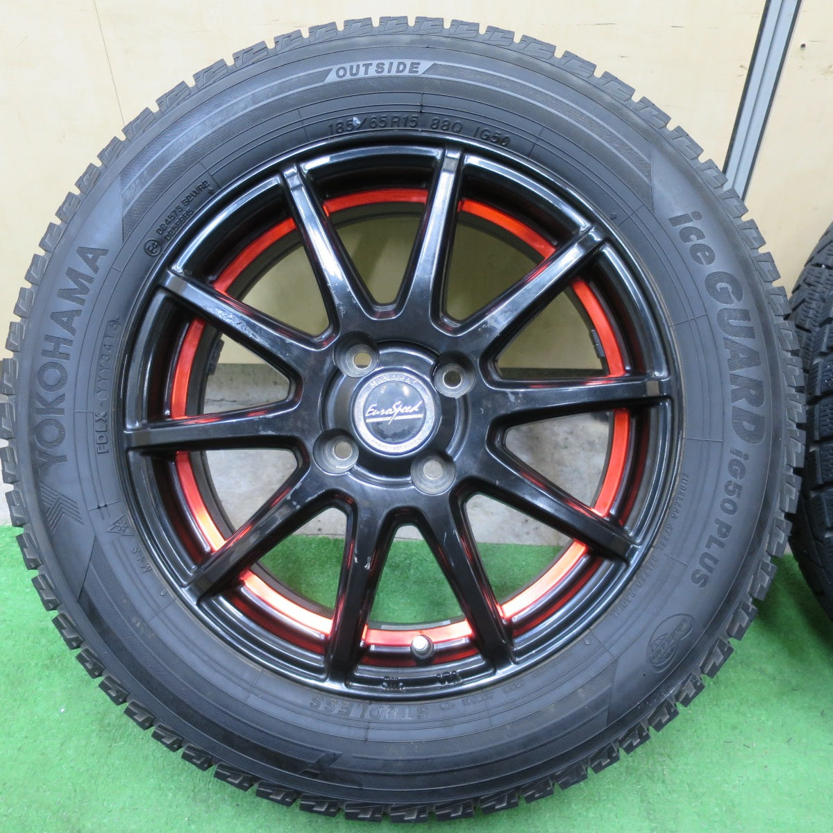 バリ溝!9分★スタッドレス 185/65R15 ヨコハマ アイスガード iG50 プラス EuroSpeed MANARAY ユーロスピード 15インチ PCD100/4H★5060701TTス
