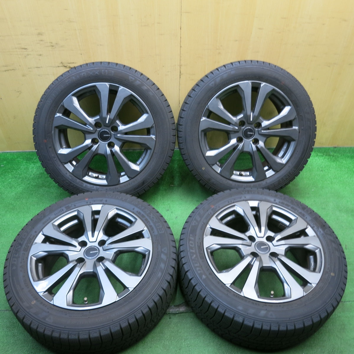 バリ溝!23年!キレイ!9.5分★スタッドレス 195/55R16 ダンロップ ウインターマックス 03 AdvanceLine アドバンスライン 16インチ PCD100/4H★5052104AKス