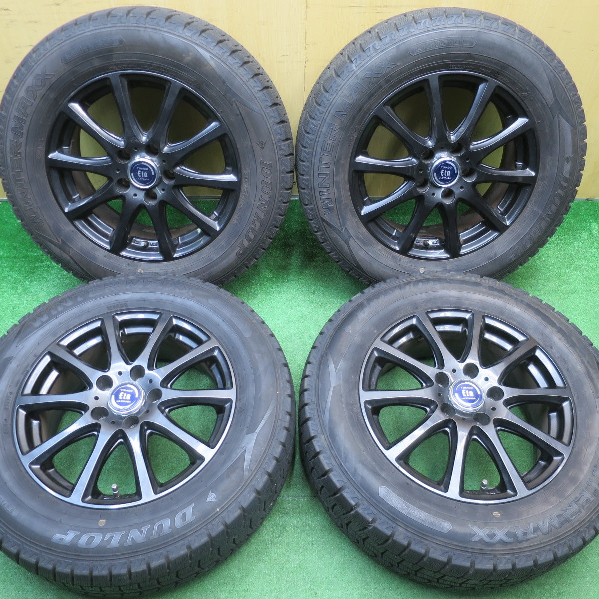 バリ溝!9分★スタッドレス 215/65R16 ダンロップ ウインターマックス WM02 TIRADO Eta LA STRADA ティラード ラストラーダ 16インチ PCD114.3/5H★5122507NJス