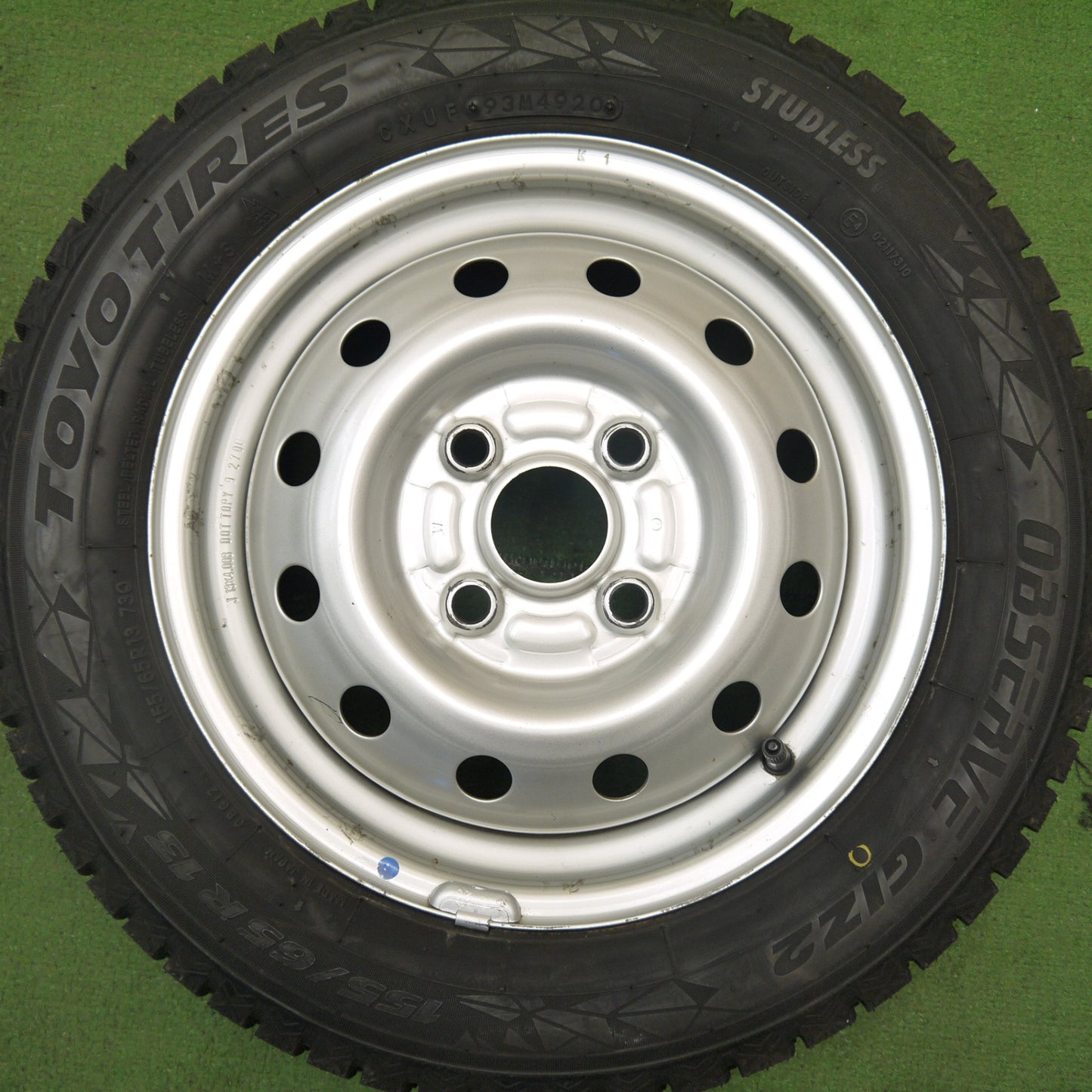 超バリ溝!キレイ!ほぼ10分★スタッドレス 155/65R13 トーヨー オブザーブ GIZ2 スチール ホイール 13インチ PCD100/4H★5061303Hス