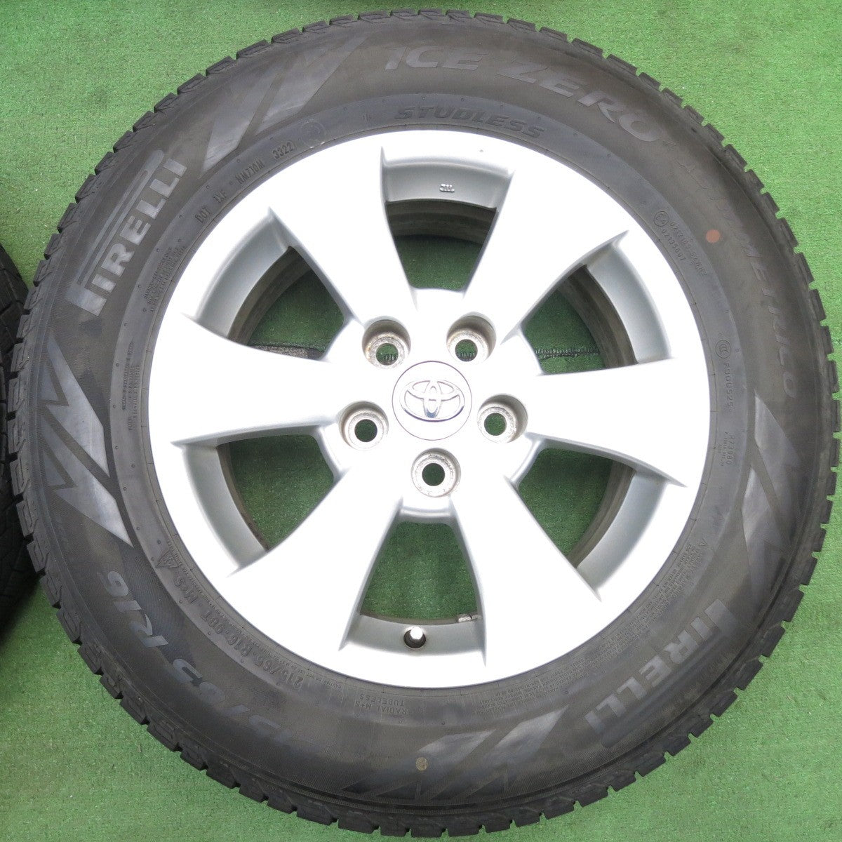 バリ溝!22年!9分★トヨタ 20系 アルファード ヴェルファイア 純正 215/65R16 スタッドレス ピレリ アイスゼロ アシンメトリコ 16インチ PCD114.3/5H★5060603AKス