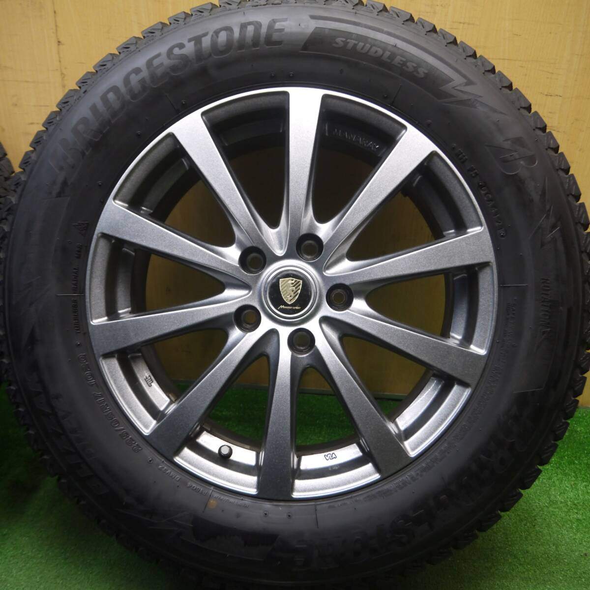 バリ溝!21年!キレイ!9.5分★スタッドレス 225/65R17 ブリヂストン ブリザック DM-V3 MANARAY SPORT マナレイスポーツ 17インチ PCD114.3/5H★5030306Hス