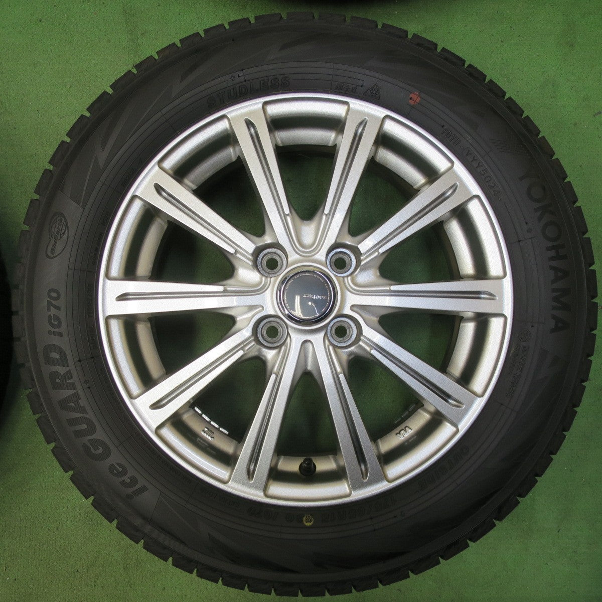 バリ溝!24年!キレイ!ほぼ10分★スタッドレス 175/65R15 ヨコハマ アイスガード iG70 MiLLOUS ミルアス 15インチ PCD100/4H★5052901TTス