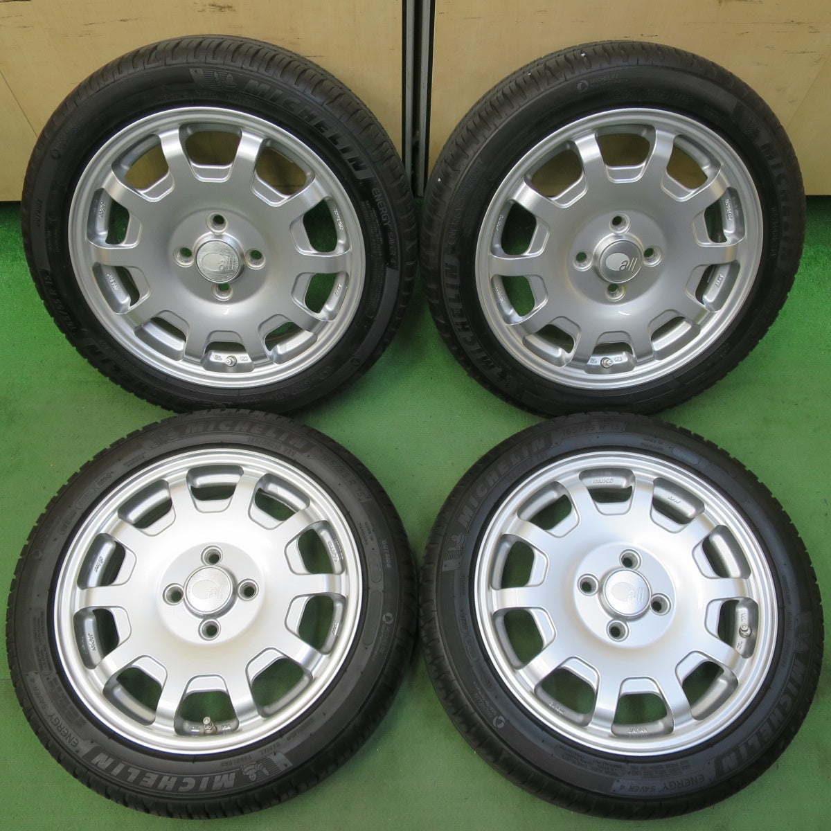 バリ溝!24年!キレイ!8.5分★ENKEI all four KCR 165/55R15 ミシュラン エナジーセイバー4 ハスラー 等 軽サイズ 15インチ エンケイ PCD100/4H★5052204イノ