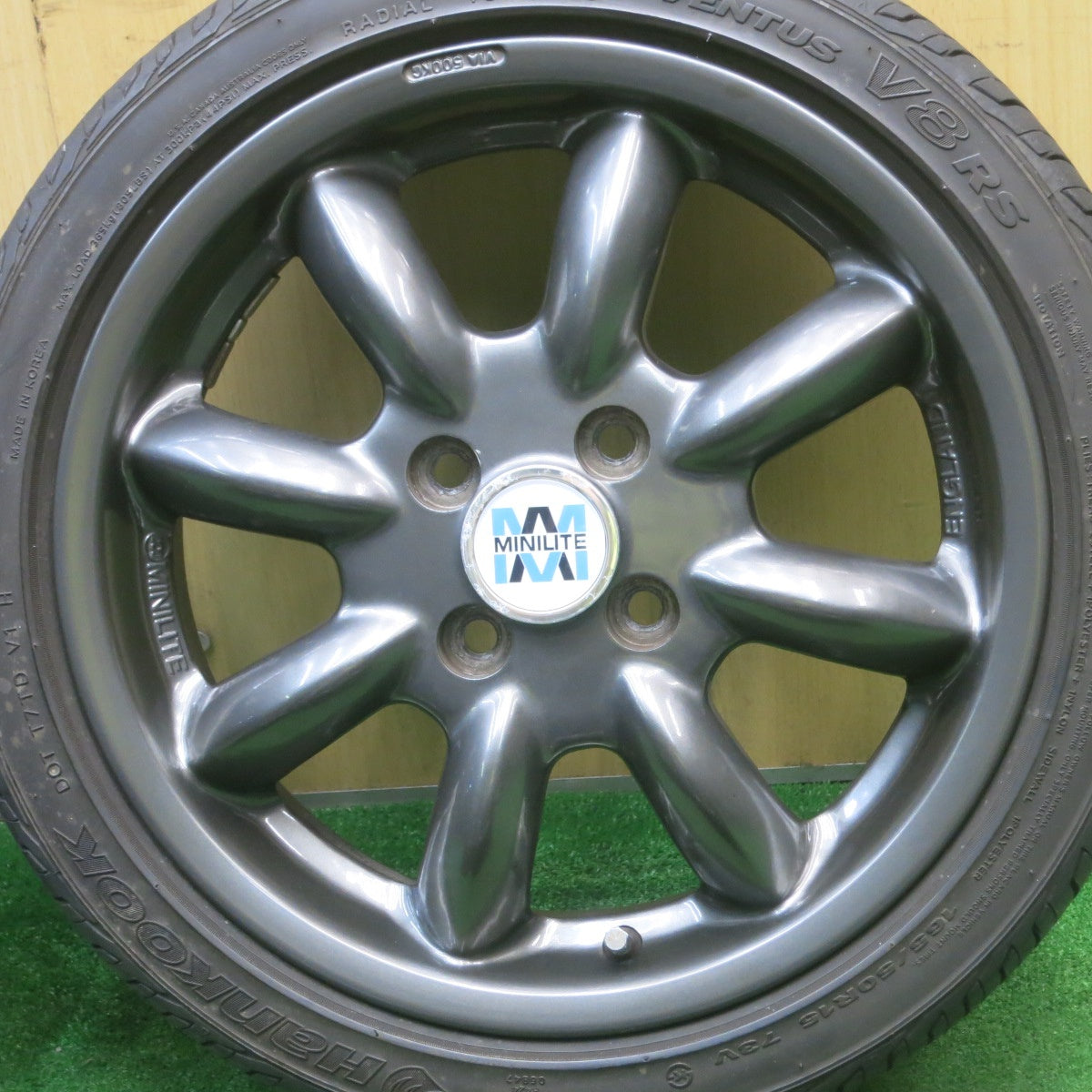 バリ溝!キレイ!8.5分★ダイハツ コペン 等 純正 MINILITE 165/50R15 ハンコック ベンタス V8 RS 15インチ ミニライト PCD100/4H★5051708NJノ