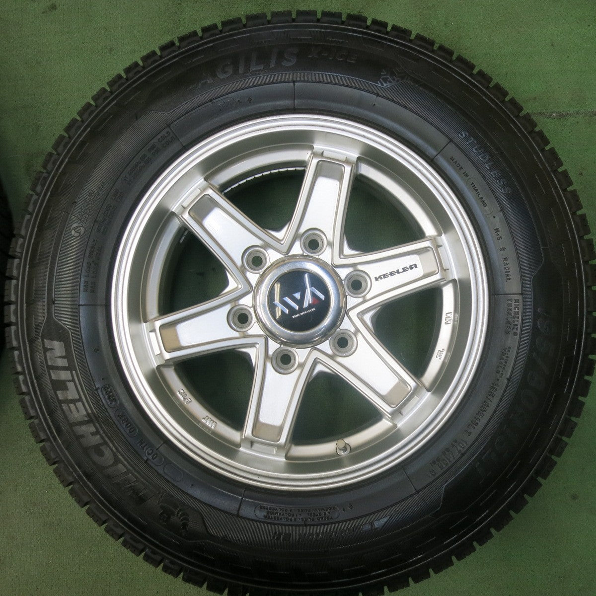 バリ溝!22年!9分★ハイエース 等 KEELER 195/80R15 107/105R スタッドレス ミシュラン AGILIS X-ICE キーラー 15インチ PCD139.7/6H★5092702SKス