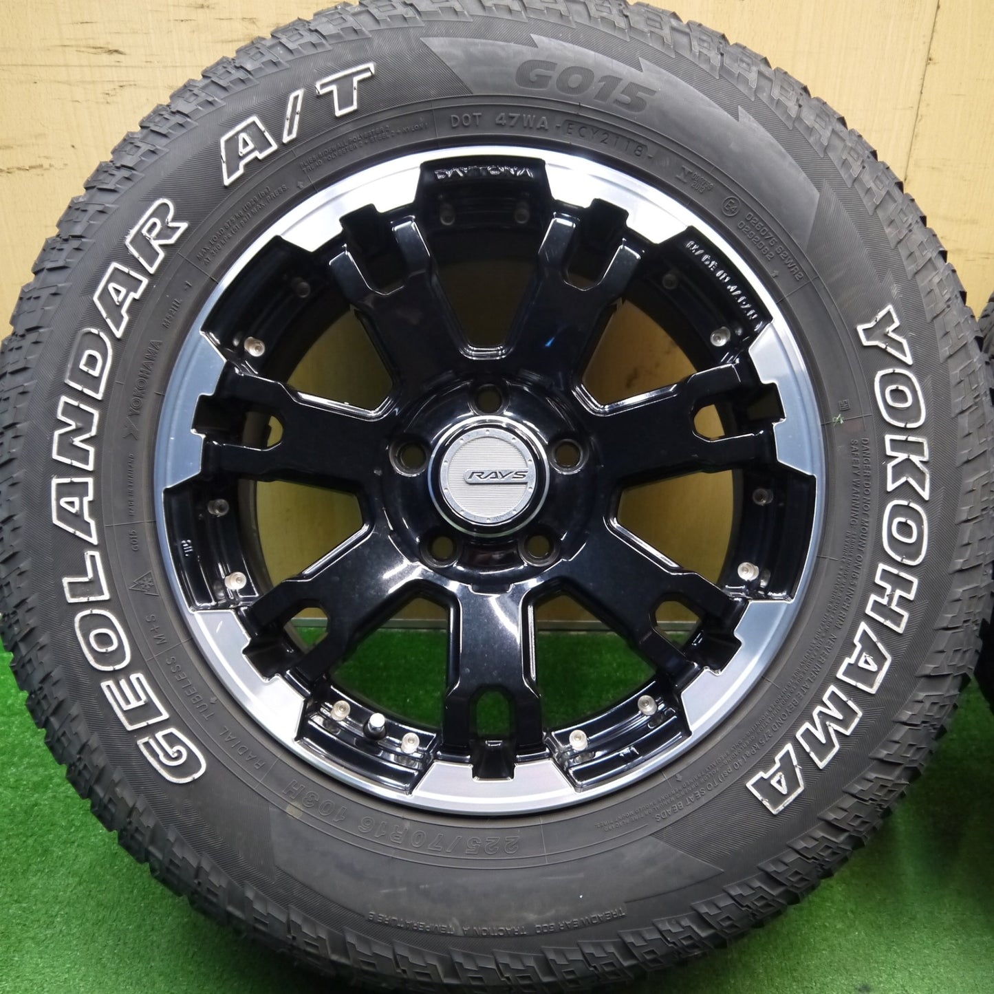 バリ溝!キレイ!9.5分★RAYS DAYTONA FDX-F7 225/70R16 ヨコハマ ジオランダー A/T G015 16インチ レイズ デイトナ PCD114.3/5H★5051209Hノ