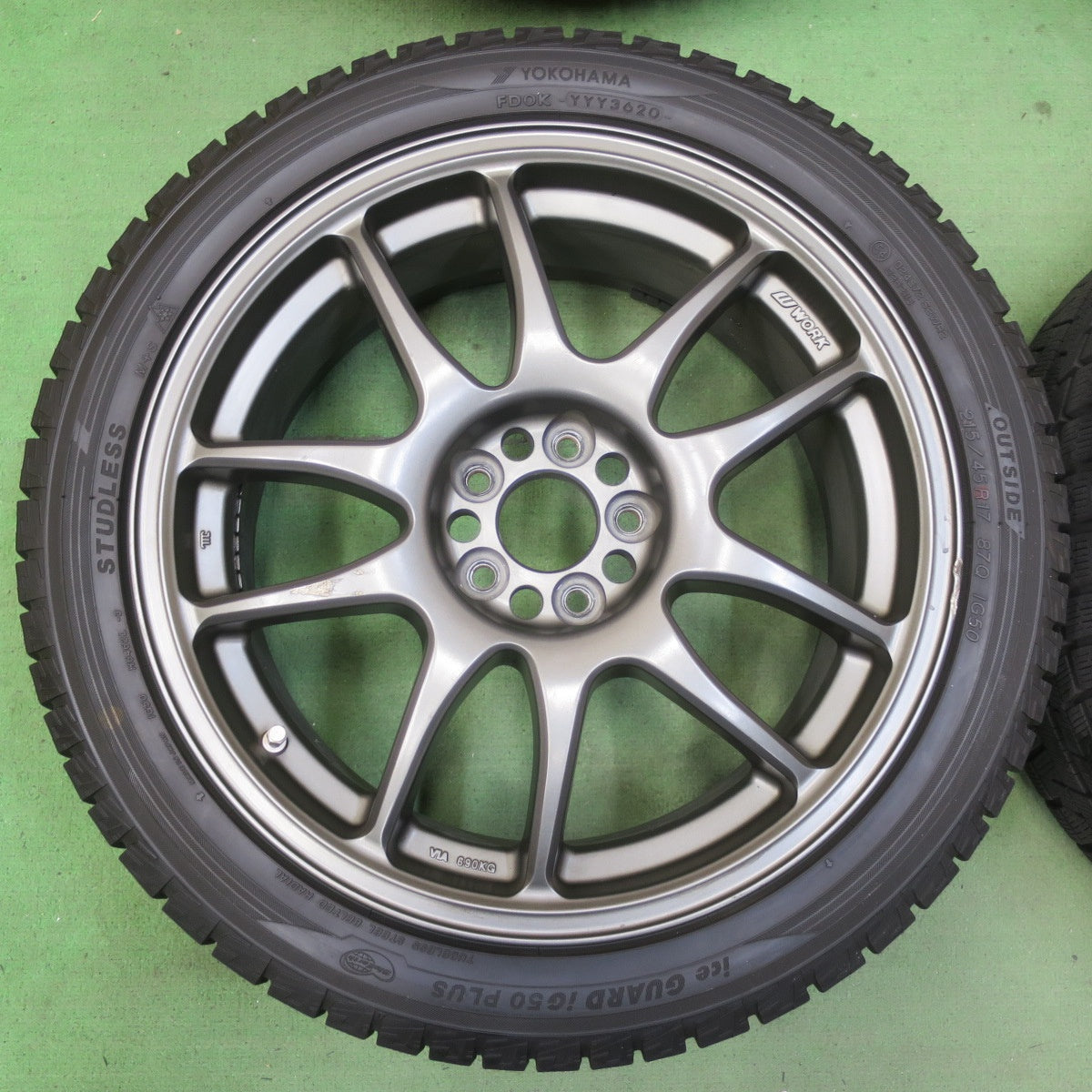 バリ溝!9.5分★86 BRZ プリウス 等 WORK EMOTION CR KAI 215/45R17 スタッドレス ヨコハマ アイスガード iG50 プラス ワーク エモーション PCD100/5H★5052201イス
