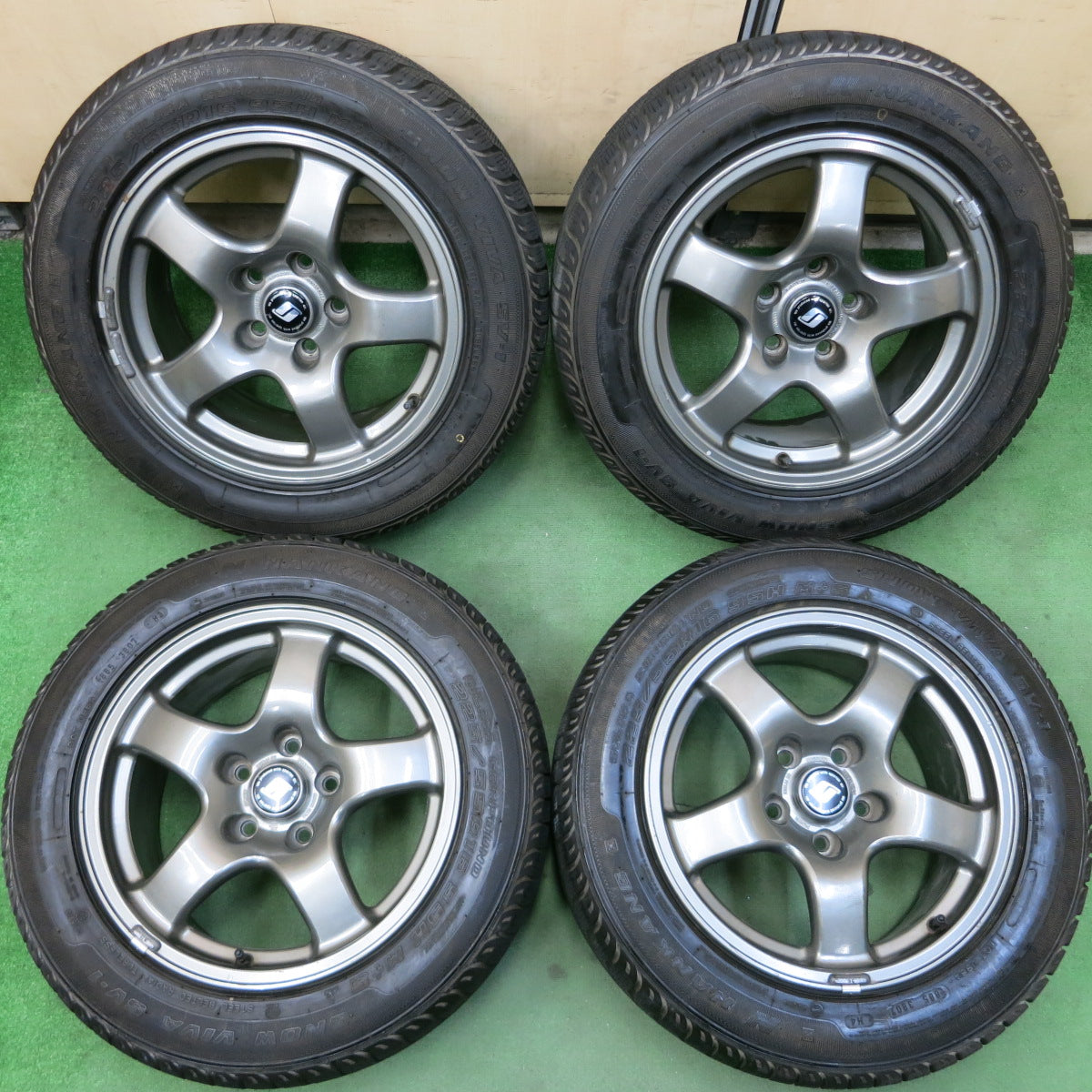 送料無料*超バリ溝！ほぼ10分☆日産 R32 GTR 純正 鍛造 225