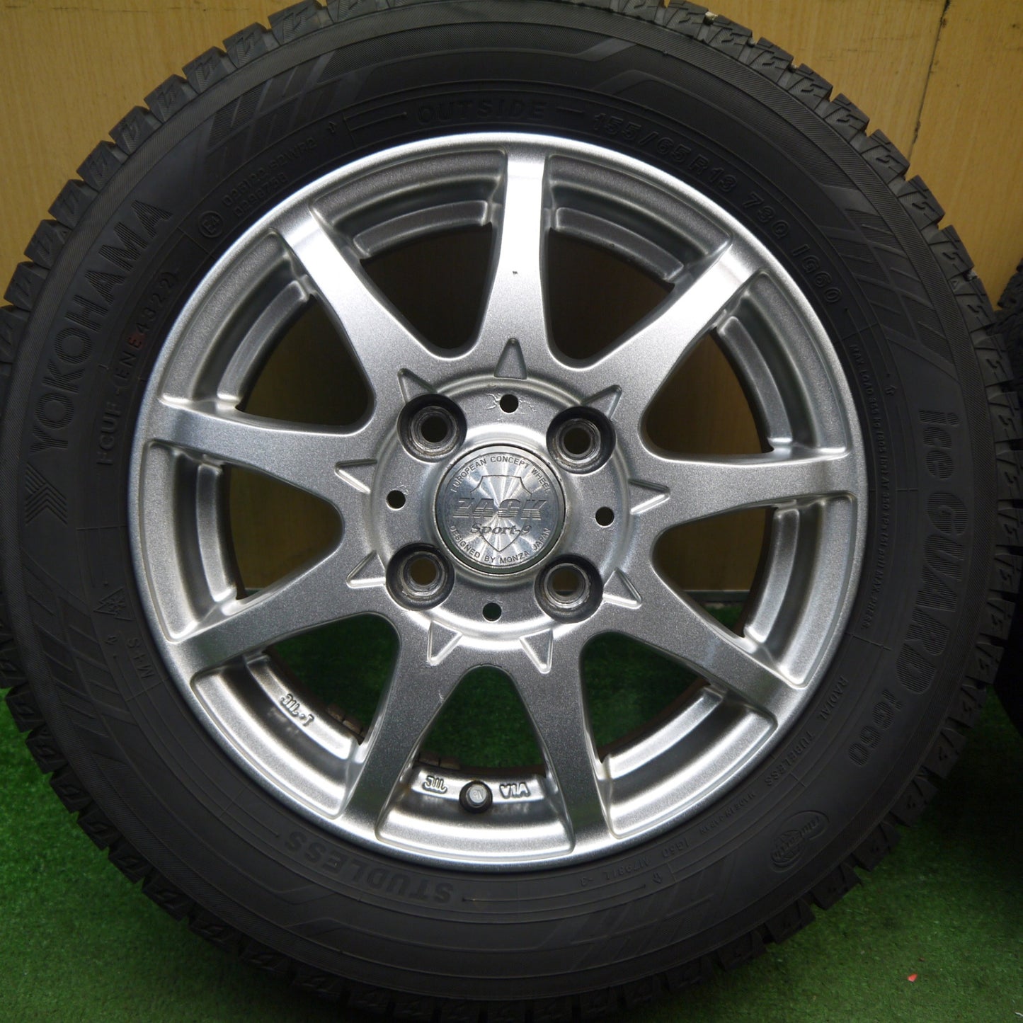 4本価格！22年★スタッドレス 155/65R13 ヨコハマ アイスガード iG60 ZACK Sport-9 MONZA ザック 13インチ PCD100/4H★5090105Hス