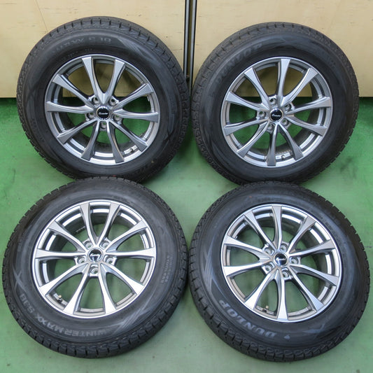 バリ溝！22年！キレイ！9.5分★スタッドレス 225/65R17 ダンロップ ウインターマックス SJ8 SJ8+ Exceeder エクシーダー 17インチ PCD114.3/5H★6041105イス