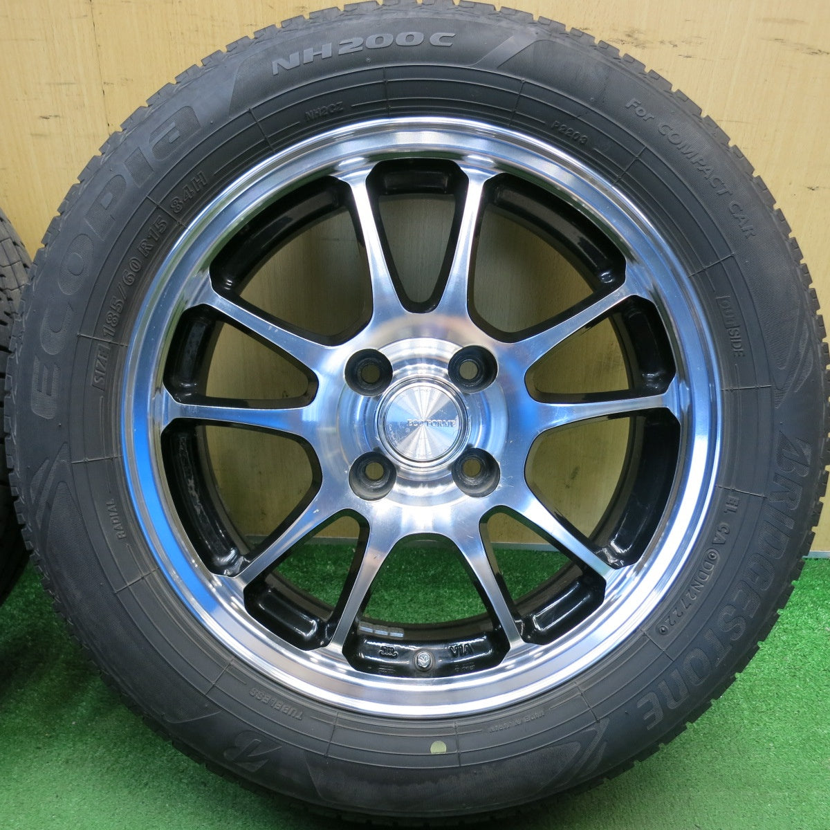 バリ溝！22年！9分◎185/60R15 ブリヂストン エコピア NH200C ECO FORME エコフォルム 15インチ PCD100/4H◎6071605HAノ