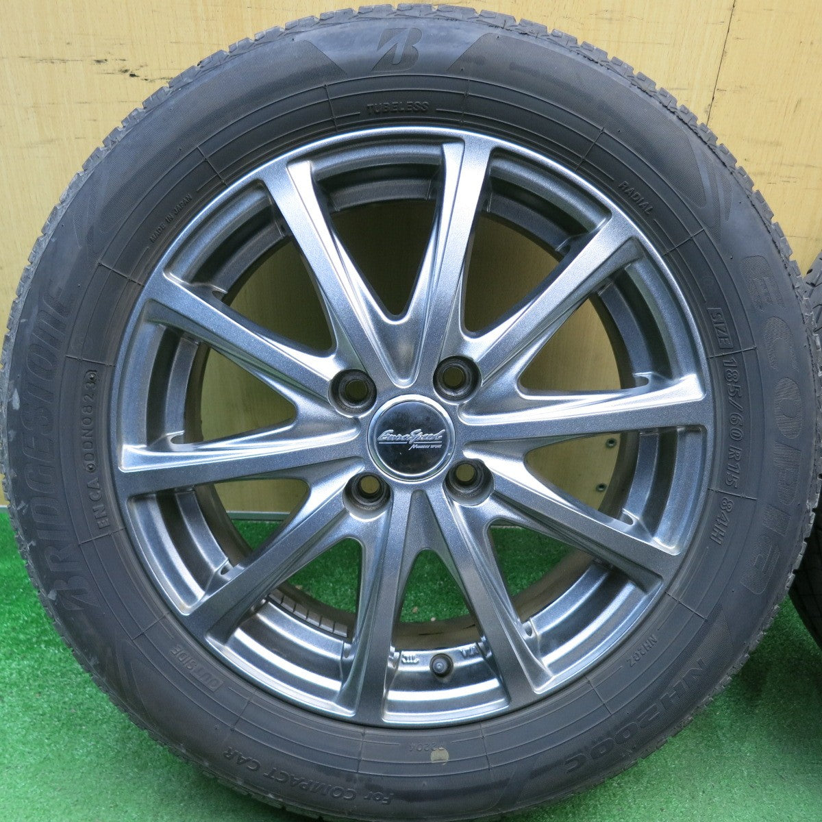 バリ溝！23年！キレイ！8.5分★185/60R15 ブリヂストン エコピア NH200C EuroSpeed MANARAY SPORT ユーロスピード 15インチ PCD100/4H★6042308HAノ