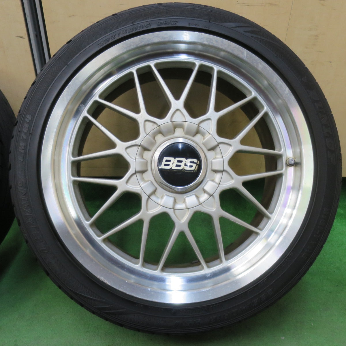 [送料無料] バリ溝！21年！9分！付属品付★BBS RG116 235/40R18 ダンロップ ルマン LM704 18インチ PCD114.3/5H★5022602イノ