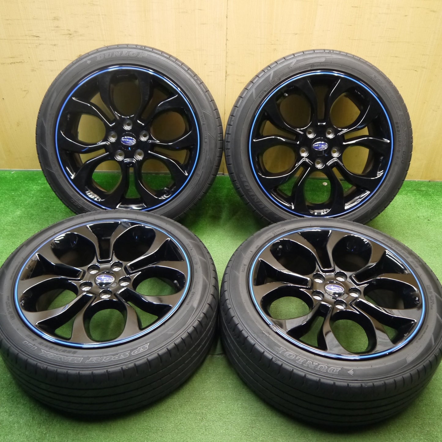 キレイ★スバル レヴォーグ VM 純正 OP 225/45R18 ダンロップ SPスポーツマックス 050 18インチ PCD114.3/5H★5041504Hノ