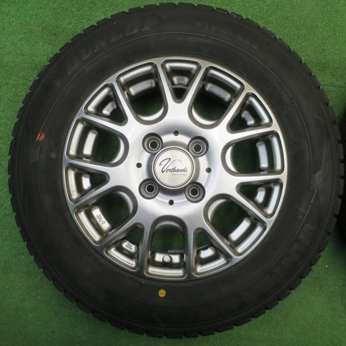 キレイ！22年★スタッドレス 145/80R13 ダンロップ ウインターマックス WM02 Verthandi ヴェルサンディ ヴェルザンディ 13インチ PCD100/4H★5120412NJス