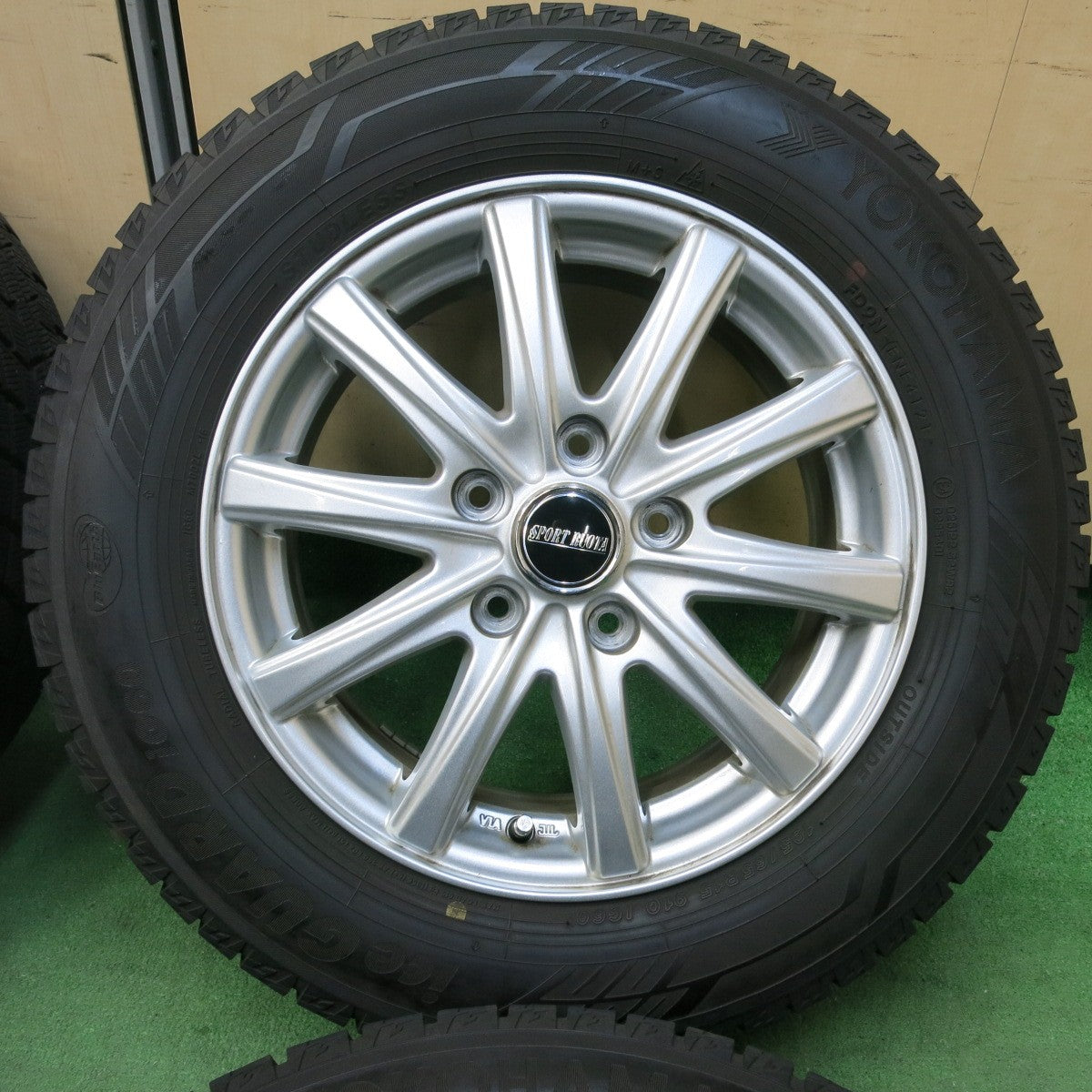 [送料無料] バリ溝！21年！キレイ！9.5分★スタッドレス 195/65R15 ヨコハマ アイスガード iG60 SPORT RUOTA 15インチ PCD114.3/5H★4111212SYス