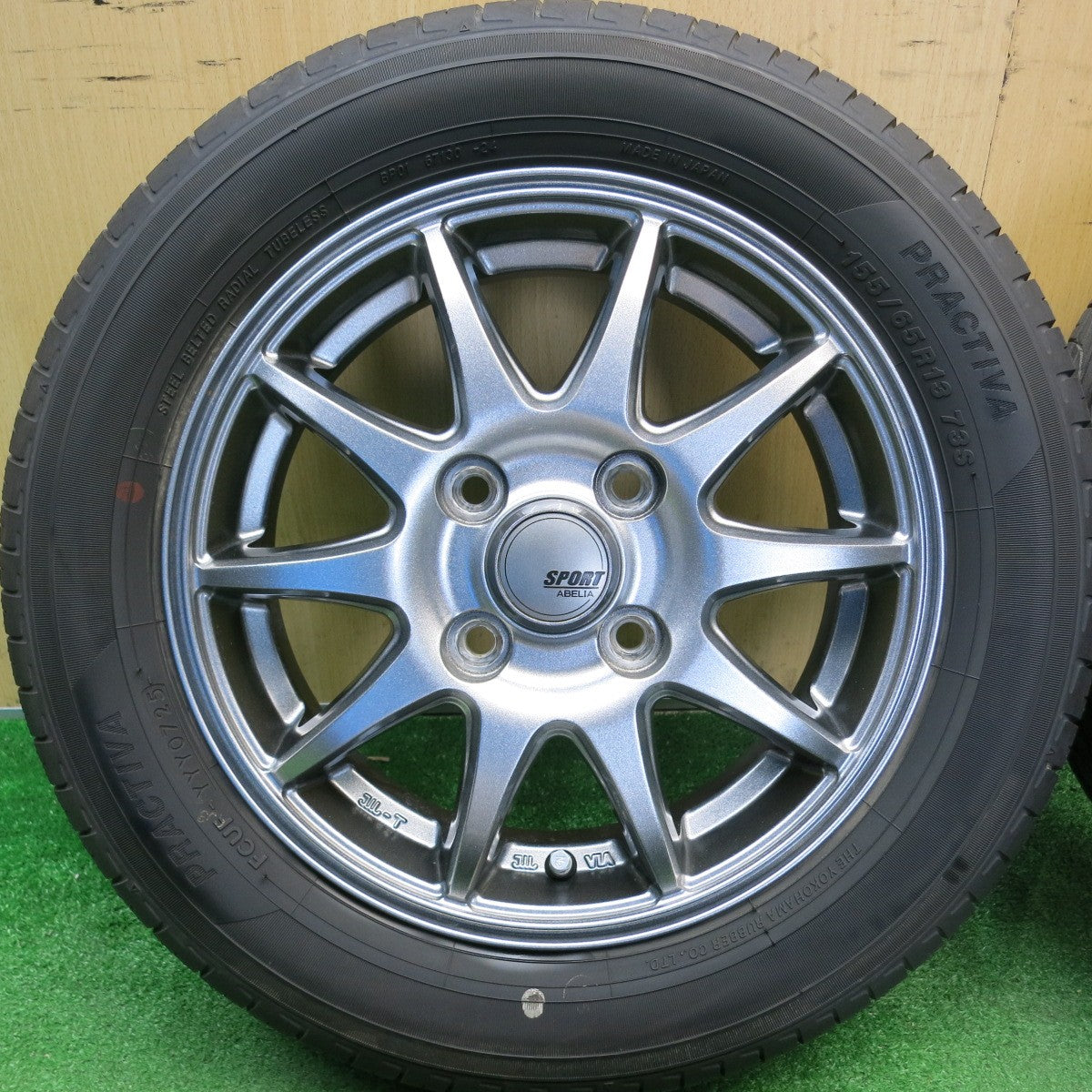 バリ溝！25年！9.5分以上★155/65R13 プラクティバ ヨコハマ SPORT ABELIA スポルト アベリア 13インチ PCD100/4H★6041905HAノ