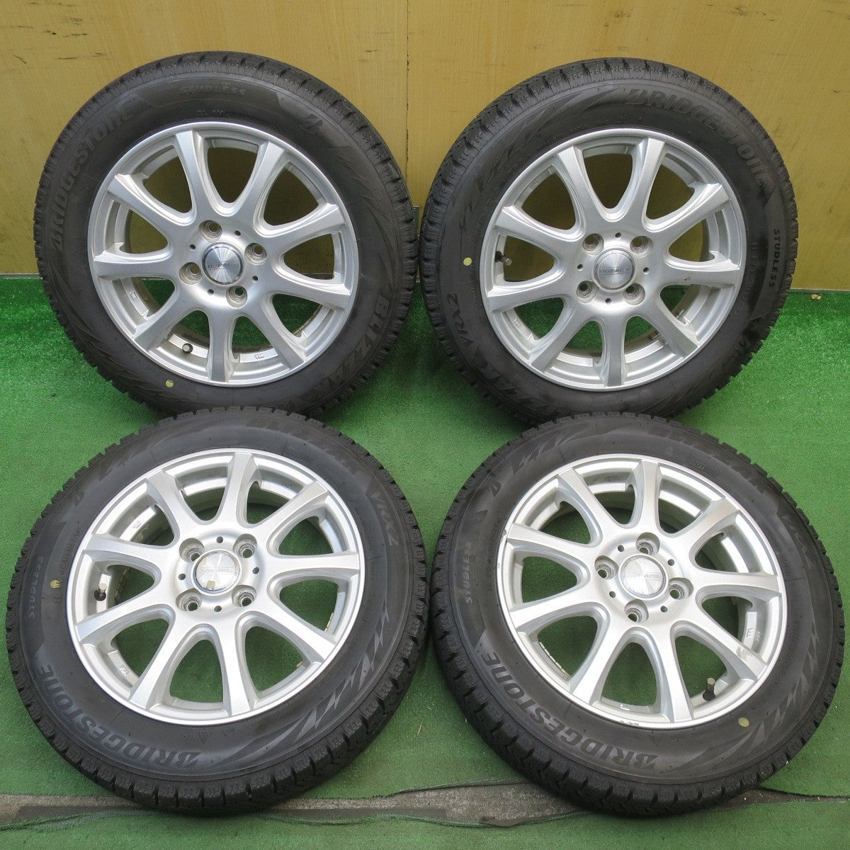 バリ溝！24年！8.5分◎スタッドレス 155/65R14 ブリヂストン ブリザック VRX2 DUFACT デュファクト 14インチ PCD100/4H◎6072401NJス