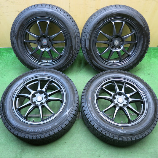 超バリ溝！23年！キレイ！ほぼ10分★スタッドレス 225/60R17 ダンロップ ウインターマックス SJ8 ESTROSA エステローザ 17インチ PCD114.3/5H★5082303HAス