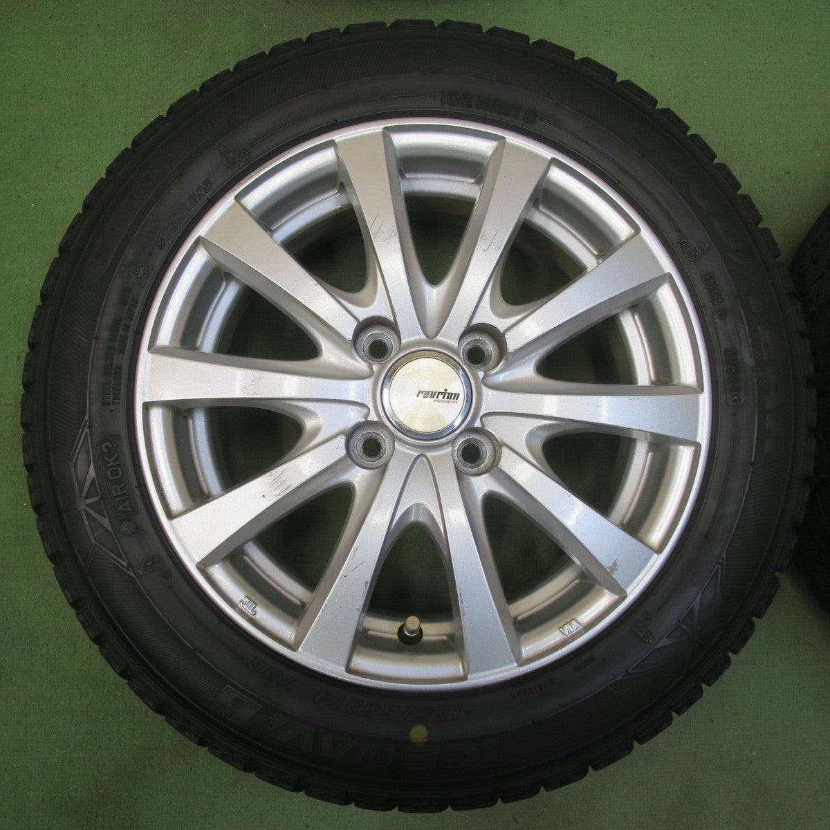バリ溝！9.5分以上◎スタッドレス 165/65R14 グッドイヤー アイスナビ6 ravrion RS01 ラブリオン 14インチ PCD100/4H◎6100910イス