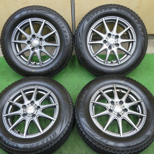 バリ溝！24年！キレイ！9.5分以上★スタッドレス 195/65R15 ブリヂストン ブリザック VRX2 TIRO 15インチ PCD114.3/5H★5090702TTス
