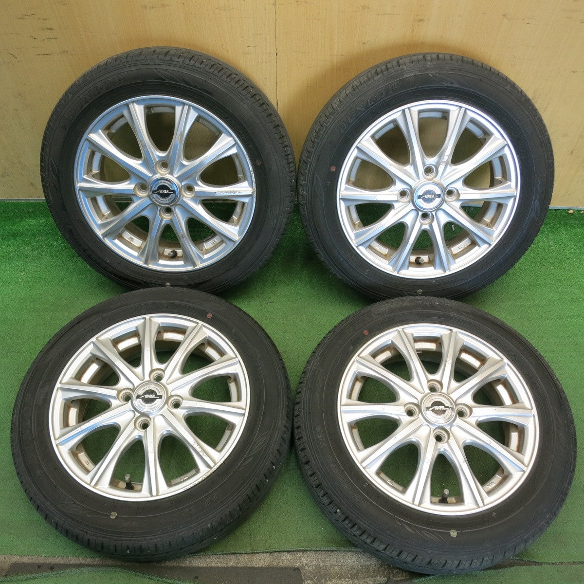 バリ溝！23年！8.5分◎155/65R14 ダンロップ EC202 AXEL アクセル 14インチ PCD100/4H◎6081306HAノ
