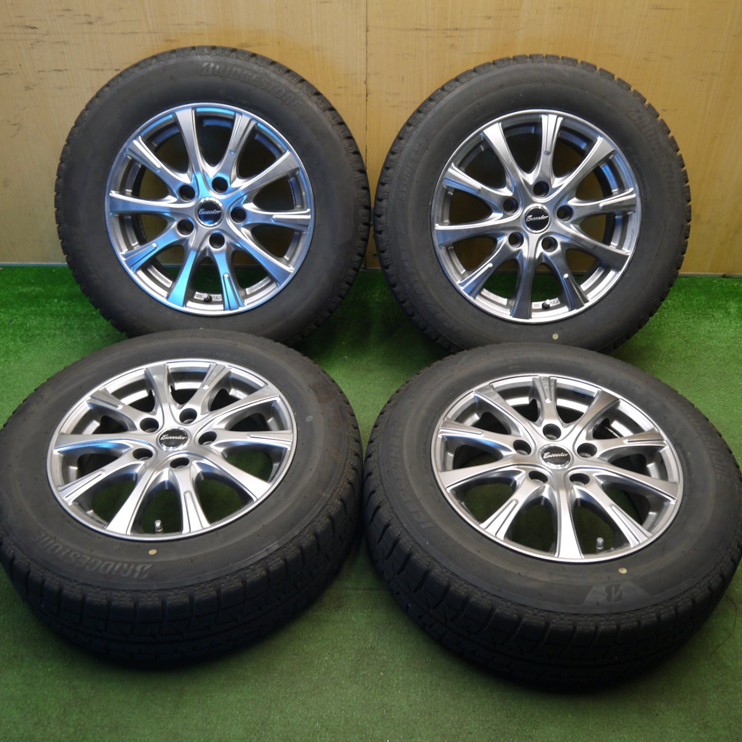 バリ溝！22年！キレイ！9分★スタッドレス 195/65R15 ブリヂストン アイスパートナー2 Exceeder エクシーダー 15インチ PCD114.3/5H★6032407Hス