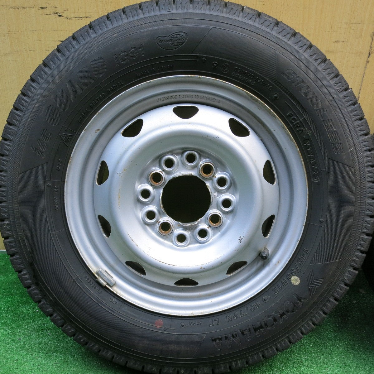 バリ溝！25年！ほぼ10分★スタッドレス 145/80R12 80/78N ヨコハマ アイスガード iG91 スチール ホイール 12インチ PCD100 110 114.3/4H マルチ★6040523HAス